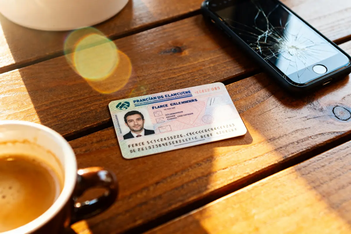 Ancien permis de conduire près d'un téléphone cassé et café pourquoi faut-il le garder